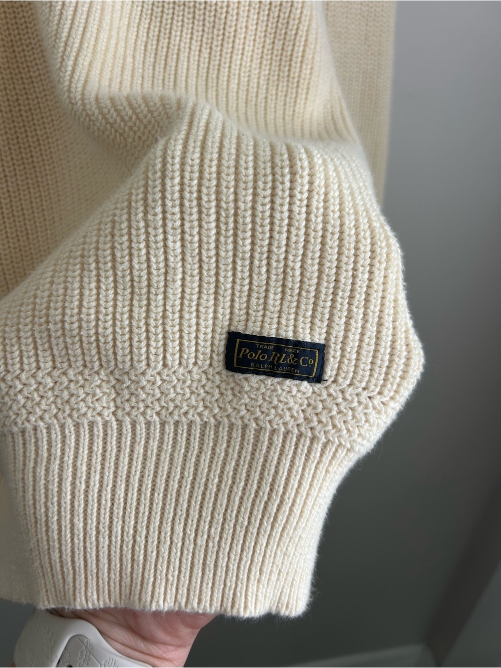 Polo by Ralph Lauren Cream Men's Button-Neck Knit Sweater - Picture 5 of 8